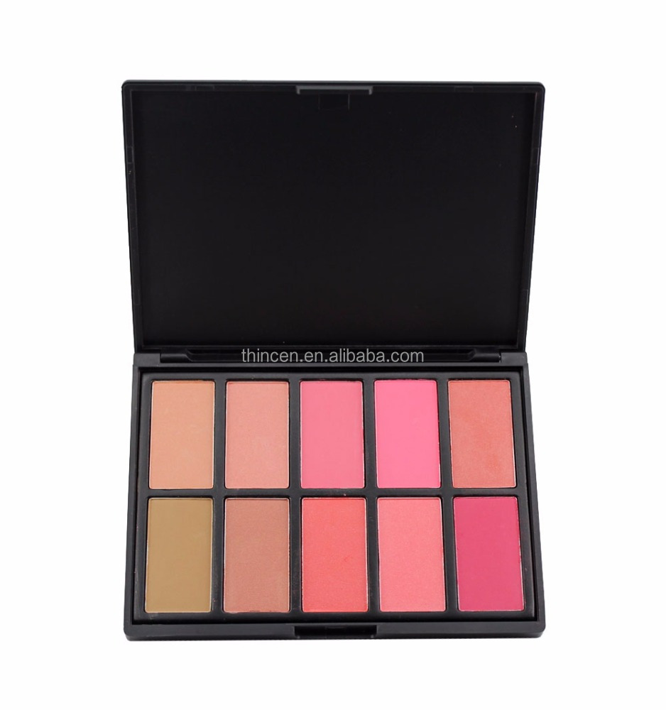 No Logo 10 color cosmetic blusher palette 10 color makeup mixing blush palette