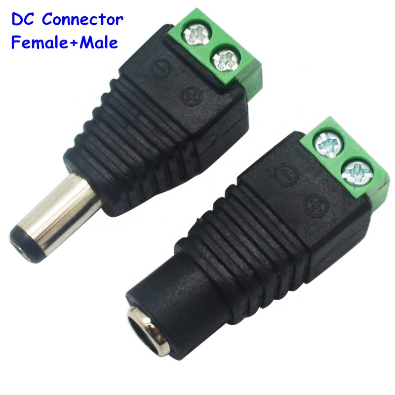 Мужской и Женский DC Jack DC12V-24V светодиодные полосы мужской женский разъем питания постоянного тока 5,5 мм x 2,1 мм Женский Мужской Разъем питания постоянного тока штекер Адаптер