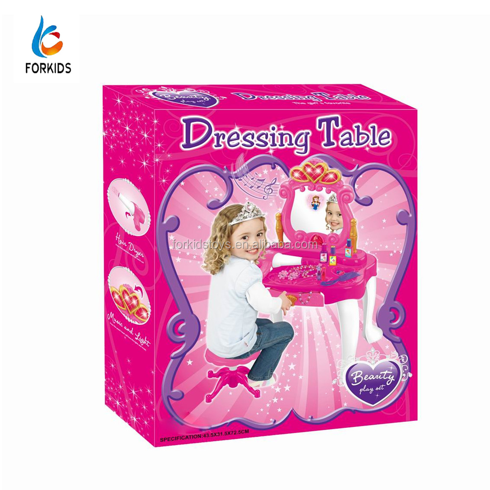 Горячая Распродажа ролевые игры Мода девушка make up set игрушка, детские игрушки игрушечный туалетный столик со звуками и светом