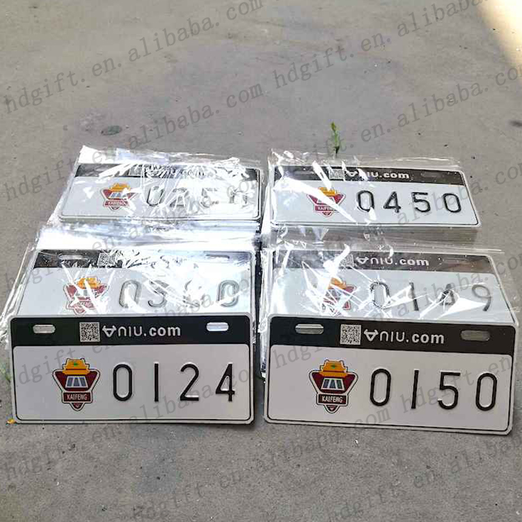Reflcetive Film Emboss Different Number Motorcycle Accessories License Plate Bike Letters European