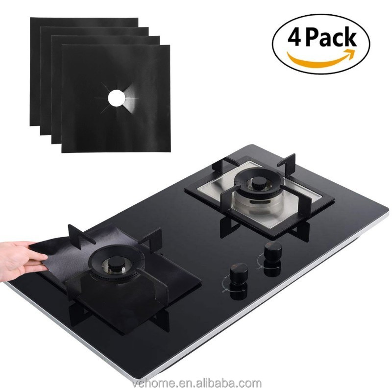 8 Pack Gas Range Protectors Reusable 10.6"x 10.6" Stove top Burner Liner Cover