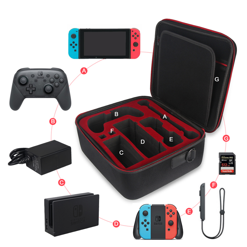 Игровые аксессуары TNS-1898 большой защитный чехол для путешествий Ящик для хранения EVA сумка для переноски для Nintendo Switch консоль Joy-con