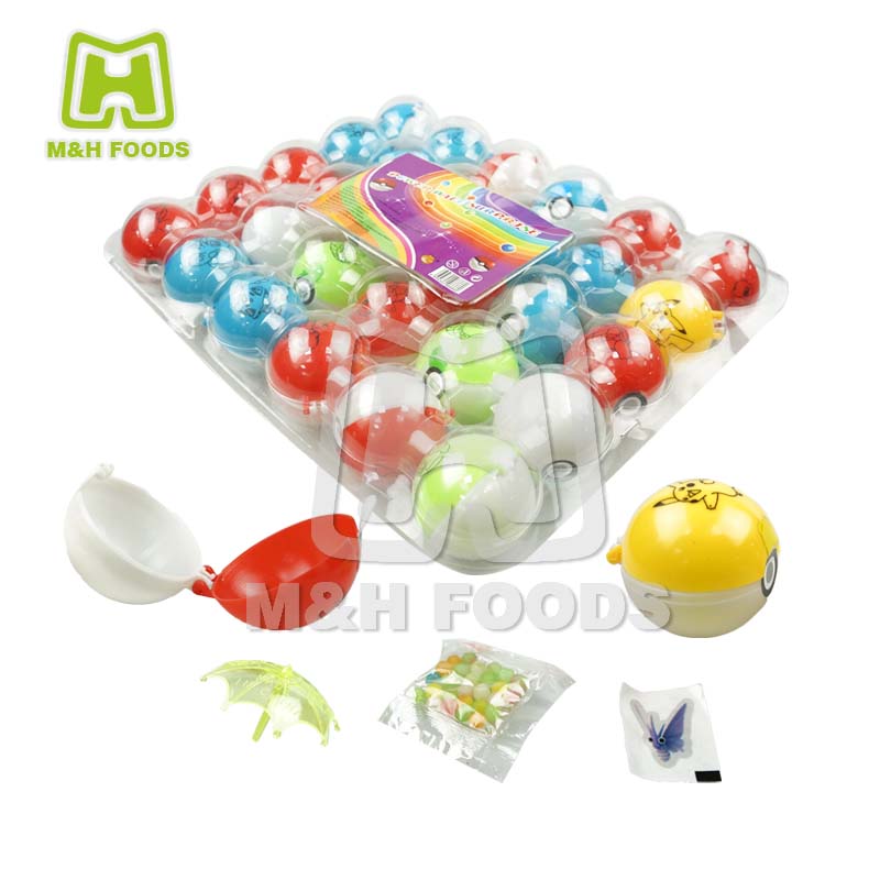 Poke Mon Ball Toy круглая конфета с пастером и пластиковыми игрушками в блистерной коробке