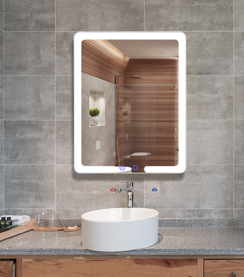 Factory price small bathroom make up mirror LED with touch sensor switch