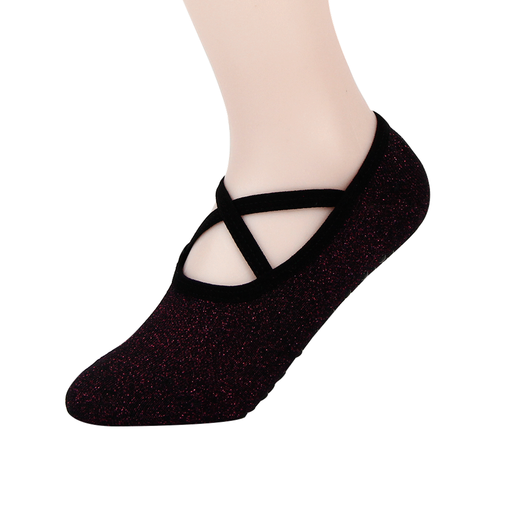 nylon yoga with PVC non slip sport socks