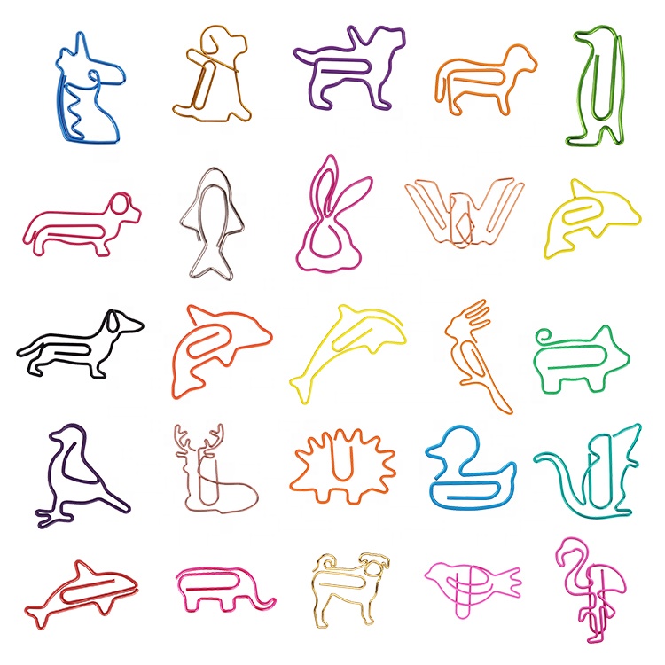 Factory price wholesales different shapes paper clips animal paper clip free sample OEM custom metal paper clips