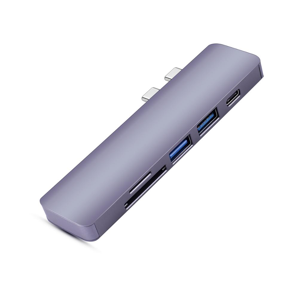 2019 горячие адаптер для usb-концентратора типа C с PD зарядки + SD/TF Card Reader устройство чтения карт/USB 3,0 для Macbook Pro 5 в 1 взаимный обмен данными между компьютером и периферийными устройствами C HUB адаптер