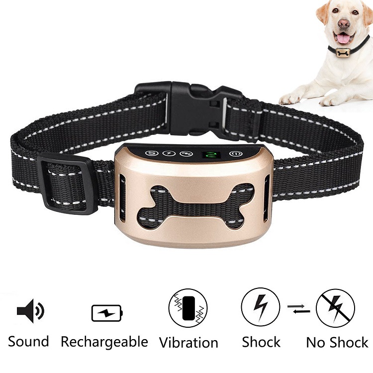 dog training collar Rechargeable Dog Barking Control Collar Beep / Vibration / Safe Shock