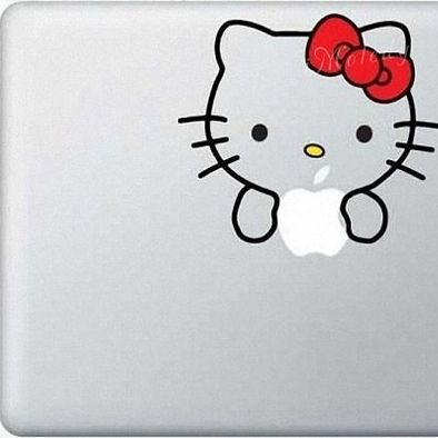 Hello Kitty шаблон высечки животных форма Ноутбука Стикер