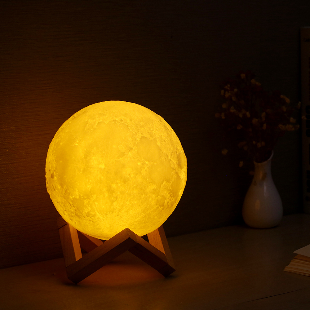 Сенсорное Управление яркостью 3D печатная Лунная лампа меняющая цвет 3D Светодиодная Лунная лампа