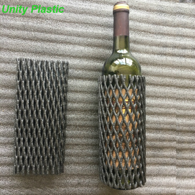 Лучший пластиковый производитель бесплатный образец черная EPE пена бутылка вина сетка рукав сетка