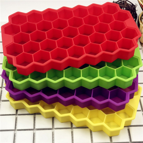 BPA Free FDA Approved 37 Cups Honeycomb Silicone Ice Cube Tray
