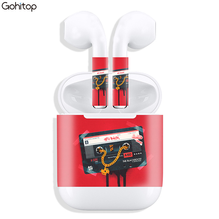 Оптовая продажа, ПВХ наклейка на заказ для Airpod