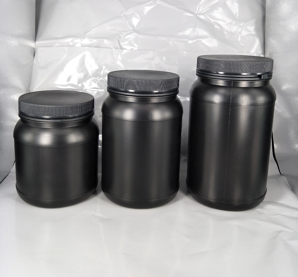 Tamper Proof Black HDPE Foof Grade Protein Powder Plastic Jar