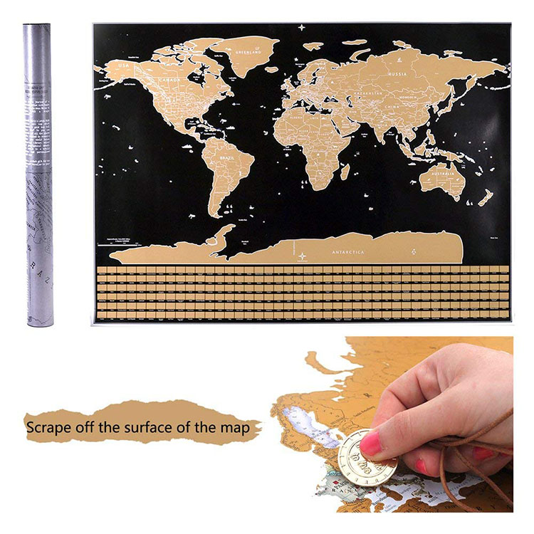 Hot selling product travel scratch off usa world map