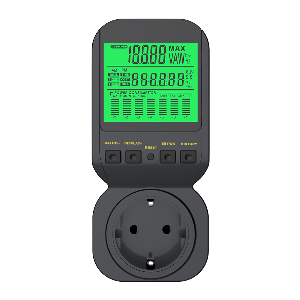 Digital electric energy meter 190-270v socket/plug power consumption monitor