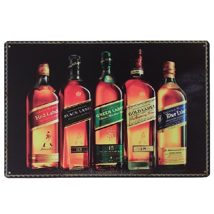 Металлическая Декоративная винтажная жестяная вывеска Виски Johnnie Walker в стиле ретро для кафе, клуба, гаража, дома, ресторана, художественная железная живопись
