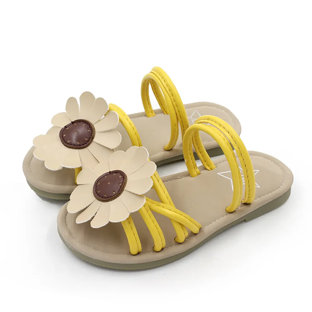 Kids summer sunflower Dual-purpose sandals wholesale boutique girls shoes