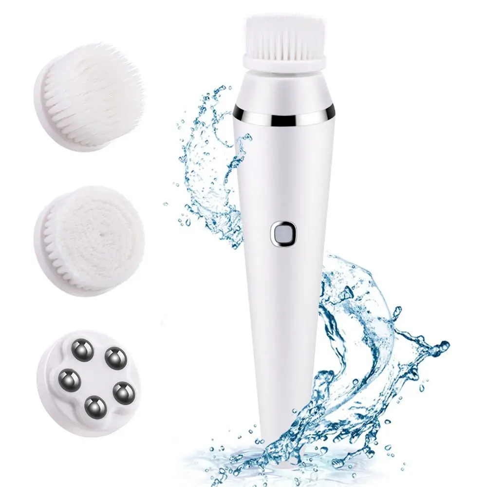 ultrasound face scrubber 3 Detachable Heads Rotating facial cleanser device for Daily Face Wash Cleaning Brush