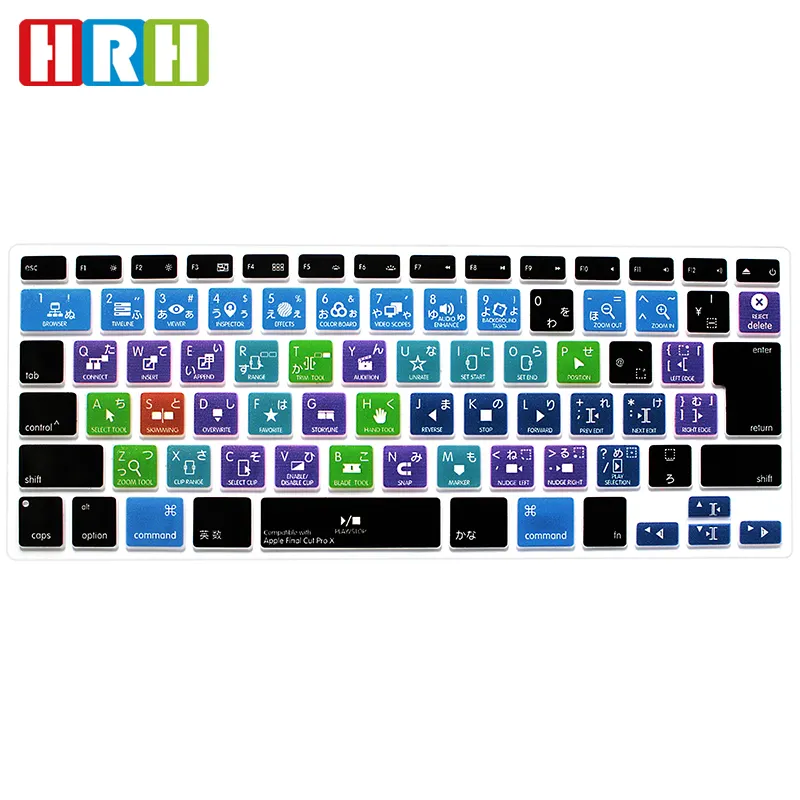 aliexpress drop shipping Final Cut Pro X Hotkeys Silicone Keyboard Cover For Macbook Pro 13 15 laptop skin