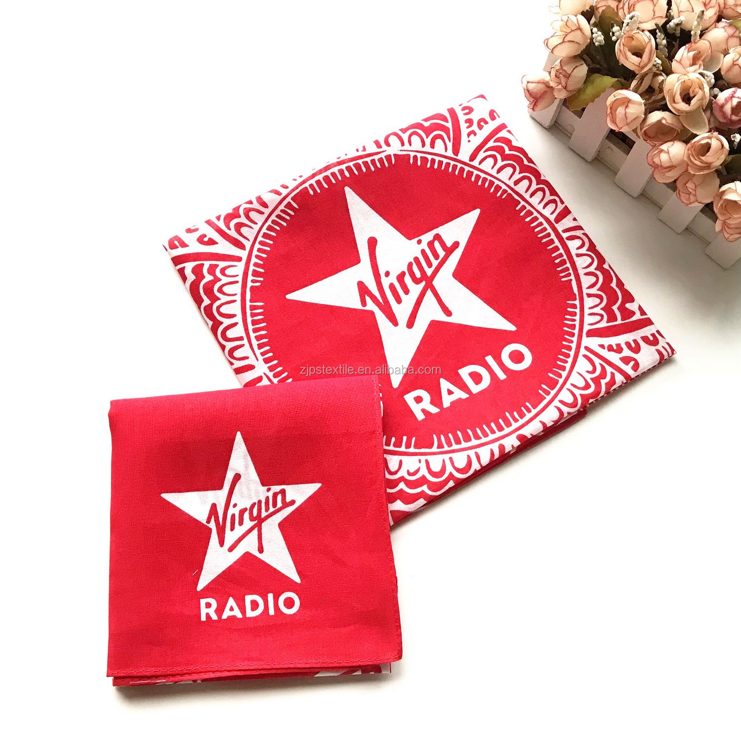 Custom fabric size color 100% cotton handkerchief bandana headwear head bandana pocket square children style bandana headband