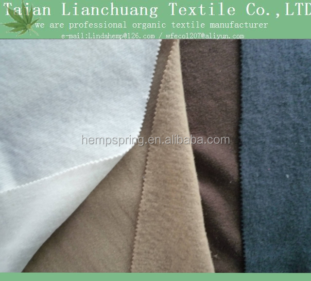 Eco-friendly hemp55 органические cotton45 флис отделанной пеньковой веревкой; Флисовая ткань