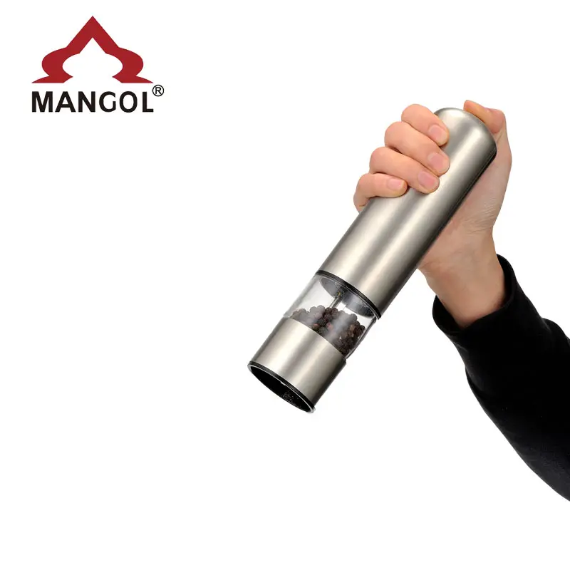 Pepper Mill Amazon Hot Selling Electric Salt And Pepper Grinder Set Battery Stainless Steel Salt Pepper Mill