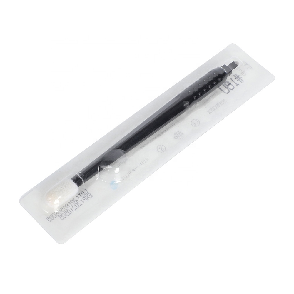 Lushcolor Black Disposable Manual Microblade Eyebrow Pen with Sponge