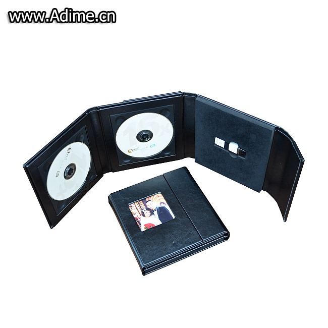 Свадебный кожаный тканевый чехол с двойным USB-флэш-накопителем DVD CD