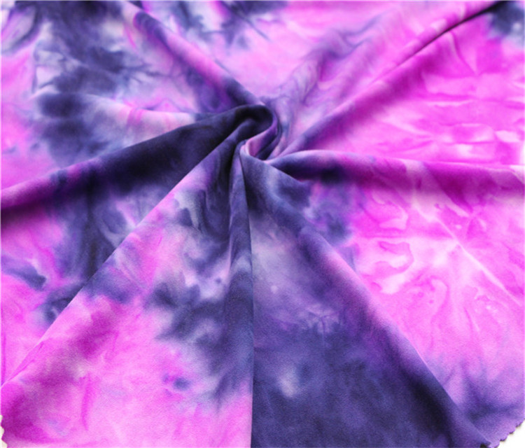 hight quality DTY brush fabric about 95%poly 5%Sp tie dye fabric for sexy Skirt