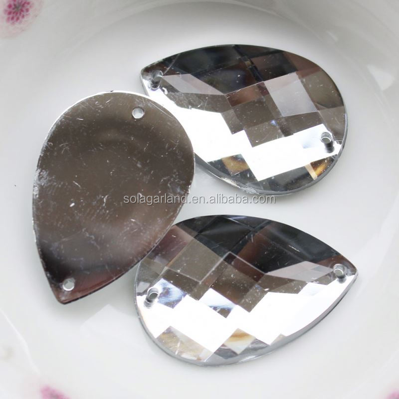Lucite 20*30 мм Crystal Silver акрил Cut teardrop блесток зеркальные бисера Шарм