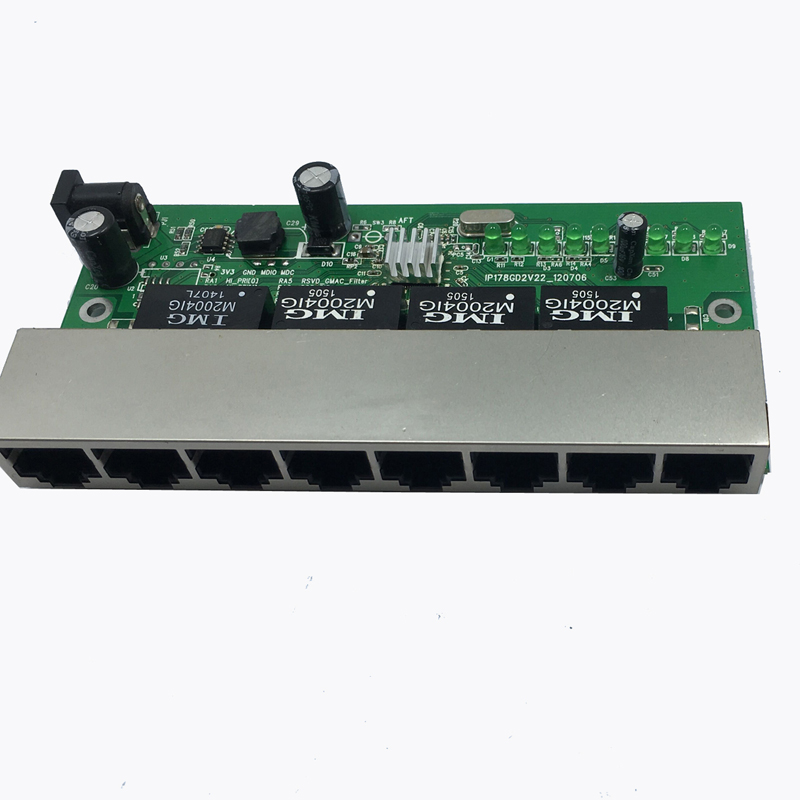 Оптовая продажа oem odm 8 портов Rpoe 100 Мбит/с переключатель быстрой сети Ethernet 12-52 в вход VLAN изоляция обратный PoE переключатель