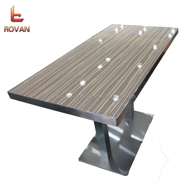Cheaper modern design metal base dining table for restaurant