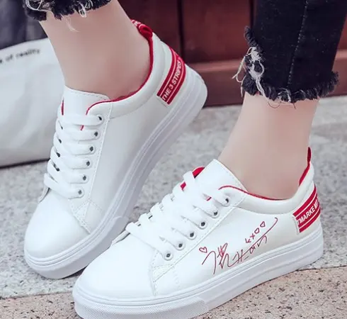 Nice spring latest design fashion trend nice breathable lace-up antiskid flat woman shoes