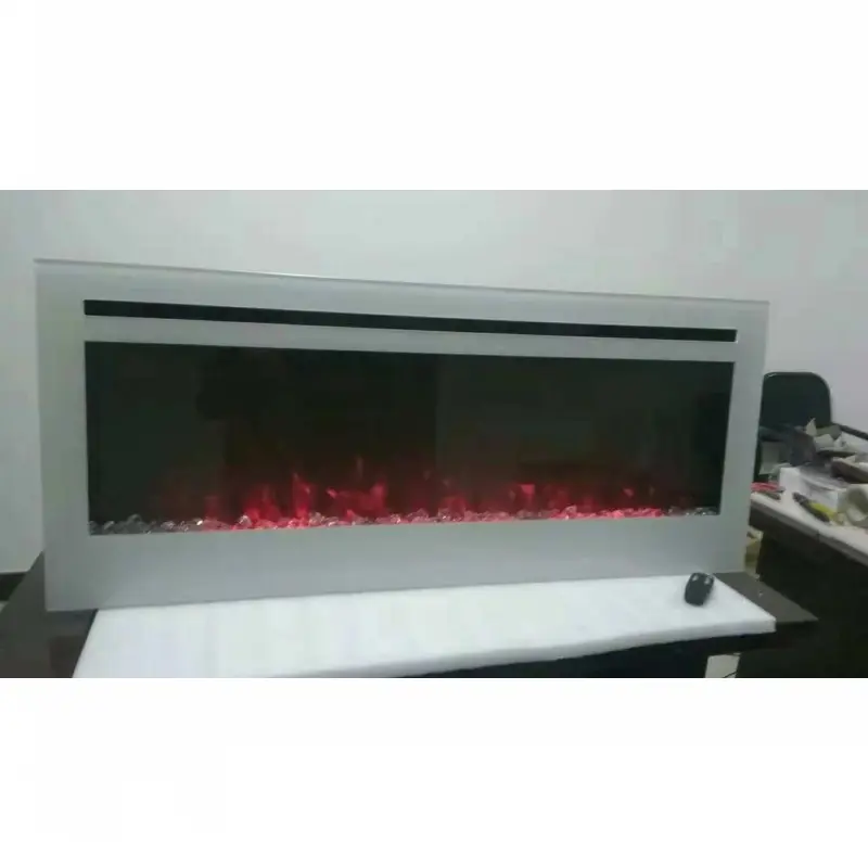 Утопленный настенный Электрический камин, 50 дюймов, белый цвет, двойного назначения