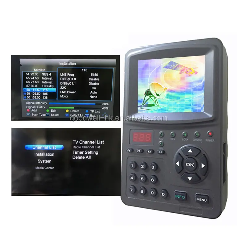 Original kangput 3.5" Handheld HD satellite finder meter dvb-s2 satellite signal meter Hot Sale Digital Satellite Finder