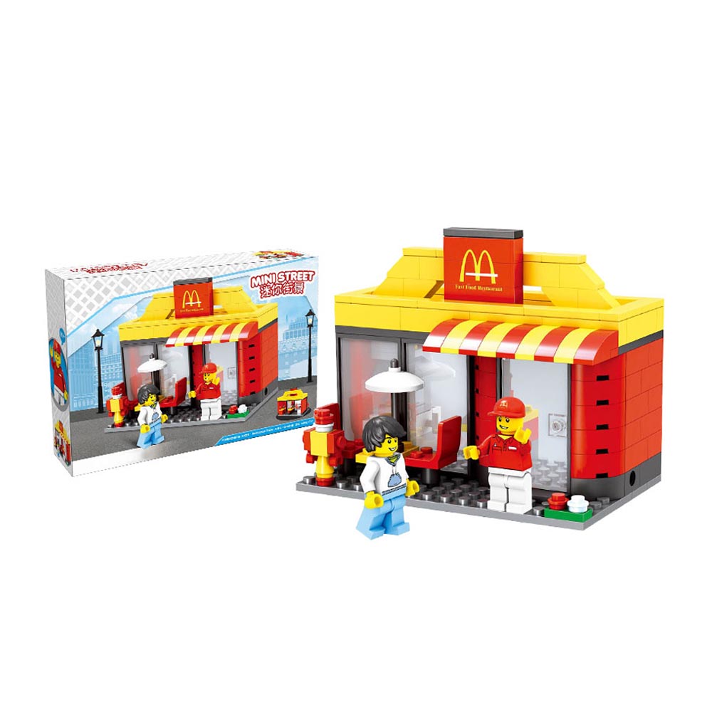 DIY игрушка дети играют mcdonald's строительные блоки