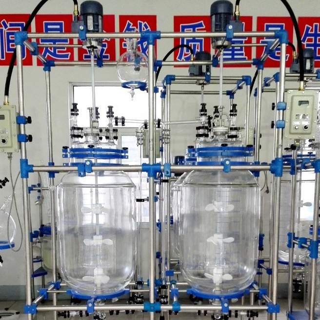 2 * 100L непрерывного двойного стеклянный реактор покрытый кожухом для лабораторного использования