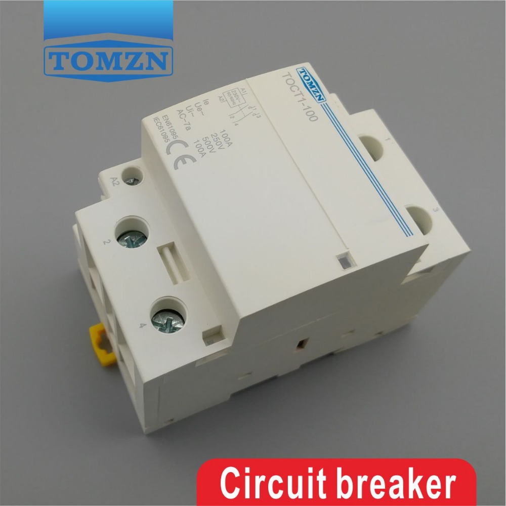 Бытовой контактор переменного тока TOCT1 2P 100A 2NO 230V 50/60HZ Din rail