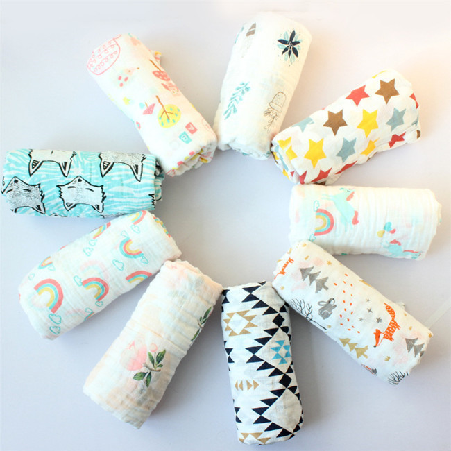 new 2019 summer two layers cute baby kids bath towels lightweight 100% soft touch muslin swaddle cotton gauze blankets