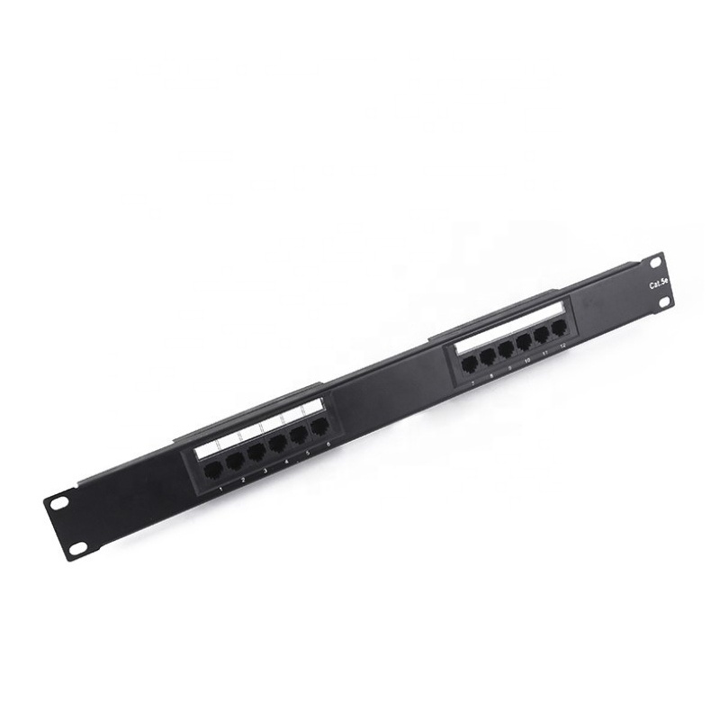 Полностью загруженный кронштейн настенное крепление UTP rj45 19 дюймов 1U 12 портов Cat5e 12 портов патч-панель