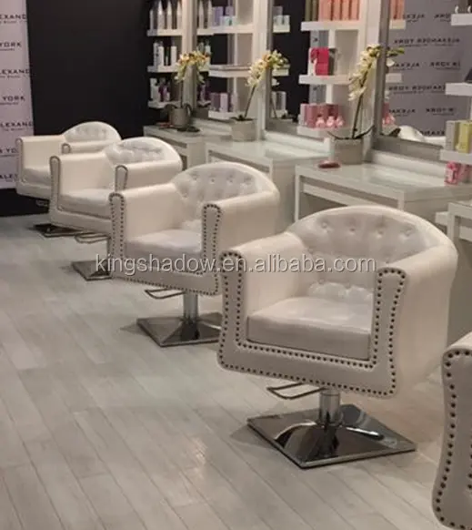 Wholesale barber equipment hairdressing products barber station white styling chair hair salon chairs