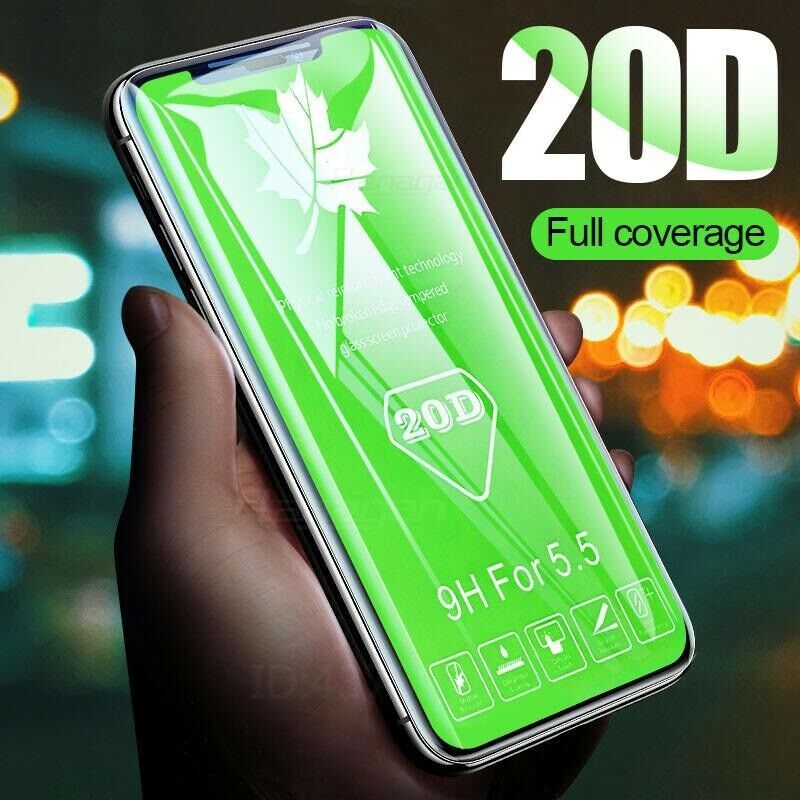 Изогнутое закаленное стекло 20D с полным покрытием для iPhone X Xs XR Xs Max 11 11 Pro 11 Pro Max