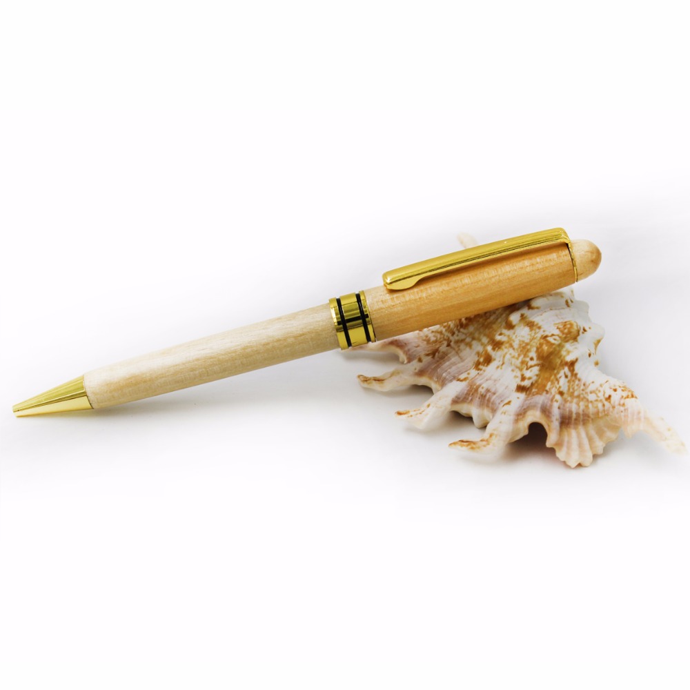 Factory customized Wood ballpoint pen Wooden recycled Eco pen high quality wood ballpoint pens with gold parts