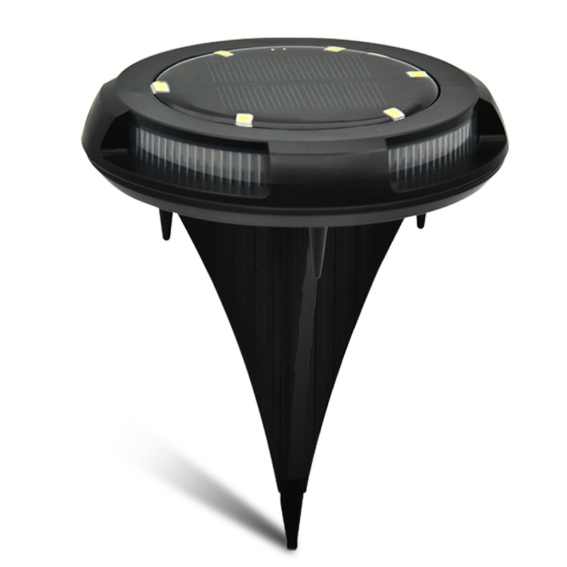 Black 12 led disk light solar-powered energy saving pathway light white color for garden CE standard solar garden ground light