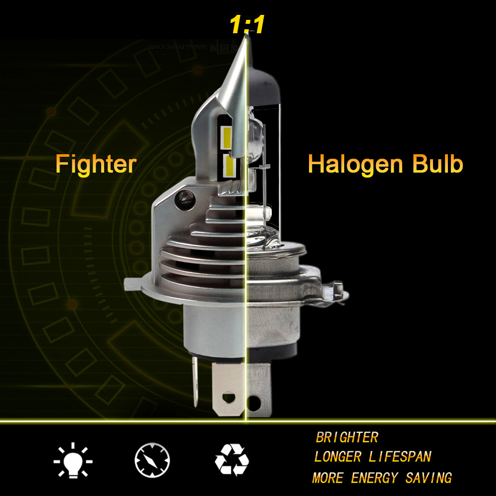 EURS Fighter светодиодные фары WX H4 самый яркий свет на рынке 11600lm 70 Вт лампочка маленький размер фары автомобиля СИД