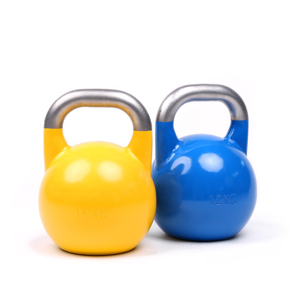 Цветной силовой тренировочный стальной конкурс kettlebell