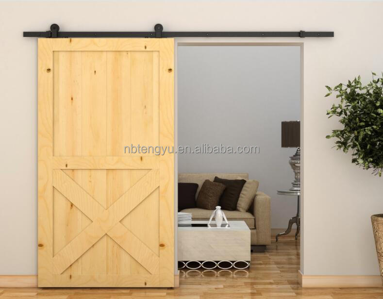 TSQ05black 6.6ft Современный Топ крепление черный плоский трек комплект раздвижные двери сарая оборудования производитель Китай