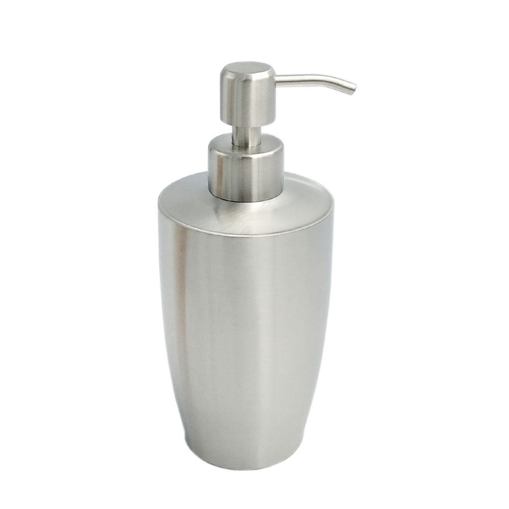 400ml Unique cone shaped silver 304 stainless steel refillable bathroom body shampoo dispenser