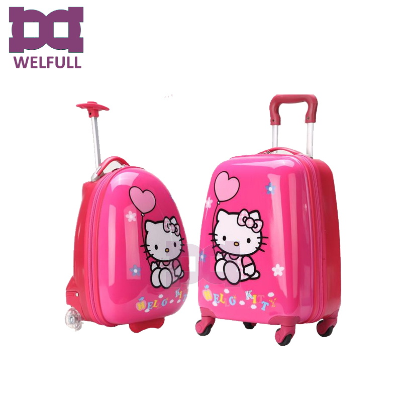 18 дюймовая жесткая Детская сумка-чемодан hello kitty trolley